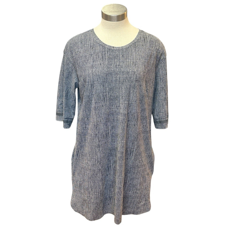 Lululemon Get It On Dress Burlap Texture Black Dune Navy Lightweight Sz. 10